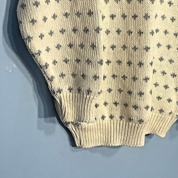 Cape Isle Knitters Alpine Skiing Sweater Men Crew Large Embroidered Patch Cotton - Picture 4 of 9